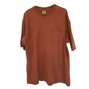 Cabela's Men's Short Sleeve Crew Neck Pullover Tee Sz XL Tall Rust color Pocket